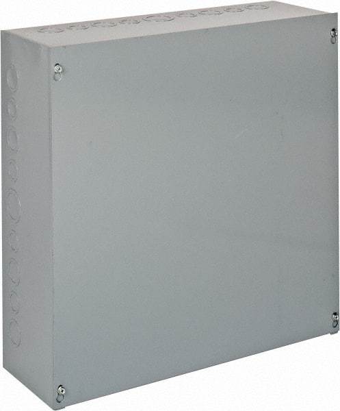 Cooper B-Line - Steel Junction Box Enclosure Screw Flat Cover - NEMA 1, 18" Wide x 18" High x 6" Deep - Caliber Tooling