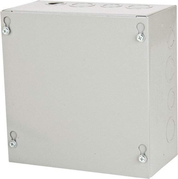 Cooper B-Line - Steel Junction Box Enclosure Screw Flat Cover - NEMA 1, 8" Wide x 8" High x 4" Deep - Caliber Tooling