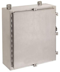 Cooper B-Line - Stainless Steel Standard Enclosure Hinge Flat Cover - NEMA 4, 12, 13, 4X, 24" Wide x 36" High x 8" Deep, Corrosion Resistant, Rainproof & Watertight - Caliber Tooling