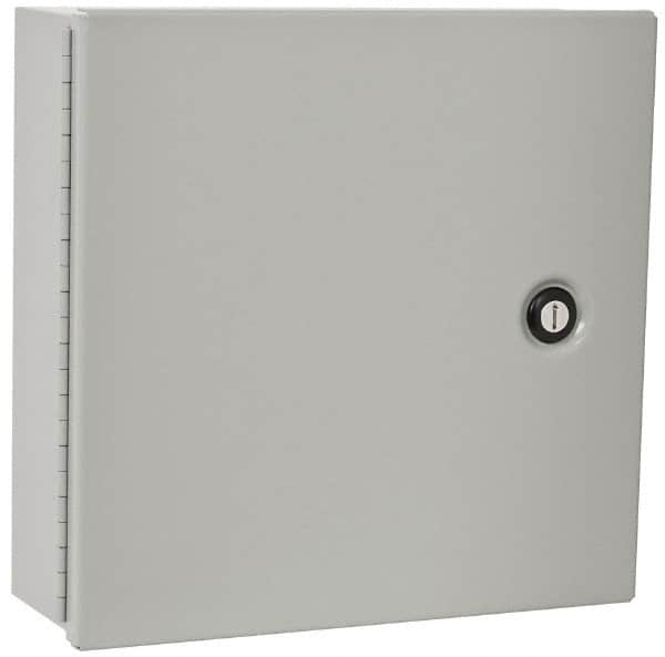 Cooper B-Line - Steel Standard Enclosure Hinge Flat Cover - NEMA 1, 12" Wide x 12" High x 4" Deep - Caliber Tooling