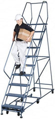 Gillis - 10.83' High 300 Lb Capacity 10 Step Rolling Ladder - Caliber Tooling