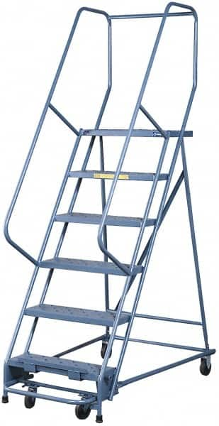 Gillis - 16 Ft. High, Type IA Rating, Steel Rolling Ladder - Caliber Tooling