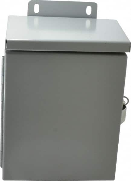 Cooper B-Line - Steel Junction Box Enclosure Hinge Flat Cover - NEMA 3R, 6" Wide x 8" High x 4" Deep, Rainproof - Caliber Tooling