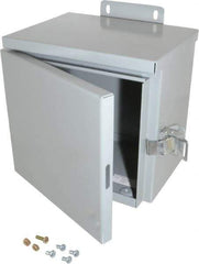 Cooper B-Line - Steel Junction Box Enclosure Hinge Flat Cover - NEMA 3R, 8" Wide x 8" High x 6" Deep, Rainproof - Caliber Tooling