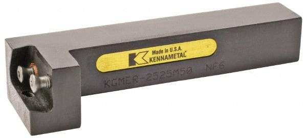 Kennametal - KGME, Right Hand, Indexable Grooving Tool Holder - 25mm Shank Height, 25mm Shank Width, 150.25mm OAL - Caliber Tooling