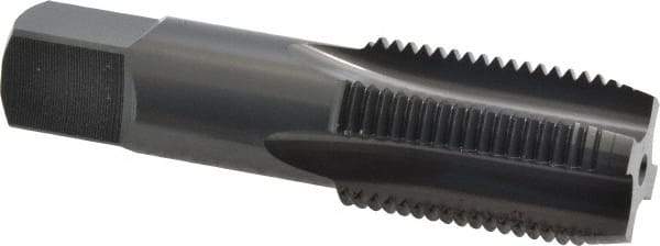 OSG - 1/2-14 NPS Thread, 4 Flute Standard Pipe Tap - 3-1/8" OAL, 1-3/8" Thread Length, 11/16" Shank Diam, Oxide Finish, High Speed Steel - Exact Industrial Supply