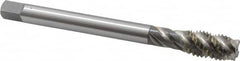 OSG - 5/8-11 UNC 4 Flute H3 Bright Finish High Speed Steel Spiral Flute Extension Tap - Plug Chamfer, 6" OAL, 3B Class of Fit - Caliber Tooling