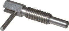 Gibraltar - 1/2-13, 1.1" Thread Length, 0.31" Plunger Diam, 1 Lb Init to 5 Lb Final End Force, Stainless Steel Locking L Handle Plunger - 2.11" Body Length, 1-1/4" Length Under Head, 3/4" Plunger Projection - Caliber Tooling