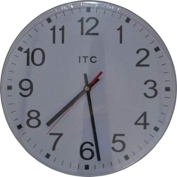 Infinity Insttruments - 11-1/2 Inch Diameter, White Face, Dial Wall Clock - Bold Display, White Case, Runs on AA Battery - Caliber Tooling