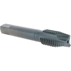 OSG - 3/4-10 UNC, 3 Flute, Oxide Finish, Vanadium High Speed Steel Spiral Point Tap - Plug Chamfer, Right Hand Thread, 4-1/4" OAL, 2" Thread Length, 0.59" Shank Diam, Series 300 - Exact Industrial Supply