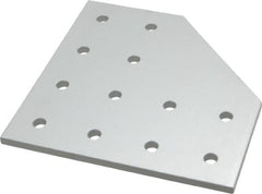 80/20 Inc. - 6" Wide, 6" High, Open Shelving 12 Hole 90° Angled Joining Plate - Aluminum, Use with Series 15 & Bolt Kit 3320 or 3325 - Caliber Tooling