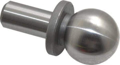 Gibraltar - 3/4" Ball Diam, 3/8" Shank Diam, Steel Inspection Tooling Ball - Slip-Fit Shank, 1-1/4" Ball Center to Shank Bottom, 1/2" Ball Center to Shoulder Bottom, with Shoulder - Caliber Tooling