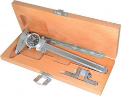 Fowler - 0" to 6" Range, 0.001" Graduation, 0.1" per Revolution, Dial Caliper - Black Face, 1.54" Jaw Length - Caliber Tooling