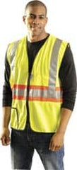 OccuNomix - Size L High Visibility Yellow Solid Expandable Vest - 40 to 42" Chest, ANSI 107-2015, Hook & Loop Closure, 1 Pocket, Polyester - Caliber Tooling