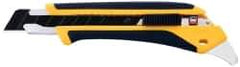 Olfa - Snap Utility Knife - 3.94" High Carbon Tool Steel Blade, Yellow & Black Elastomer & Fiber Reinforced Polymer Handle, 1 Blade Included - Caliber Tooling