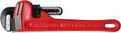 Paramount - 8" Cast Iron Straight Pipe Wrench - 1" Pipe Capacity - Caliber Tooling