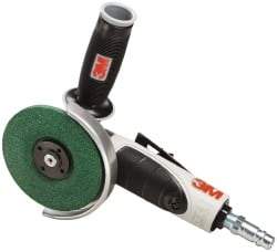 3M - 4-1/2" Wheel Diam, 12,000 RPM, Pneumatic Angle & Disc Grinder - 5/8-11 Spindle, 35 CFM - Caliber Tooling