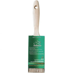 Krylon - 9/16" Flat White China Bristle Trim Brush - 2" Bristle Length, 2-3/4" Wood Beavertail Handle - Caliber Tooling