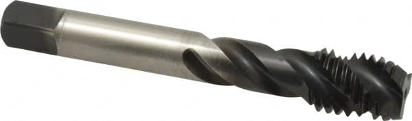 Kennametal - 9/16-12 UNC 3 Flute Modified Bottoming Spiral Flute Tap - Vanadium High Speed Steel, Oxide Finish, 3-19/32" OAL, Right Hand Flute, Right Hand Thread, H3 - Caliber Tooling