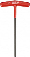 Bondhus - 4mm Hex, T-Handle Cushion Grip, Hex Key - 152mm OAL, Metric System of Measurement - Caliber Tooling