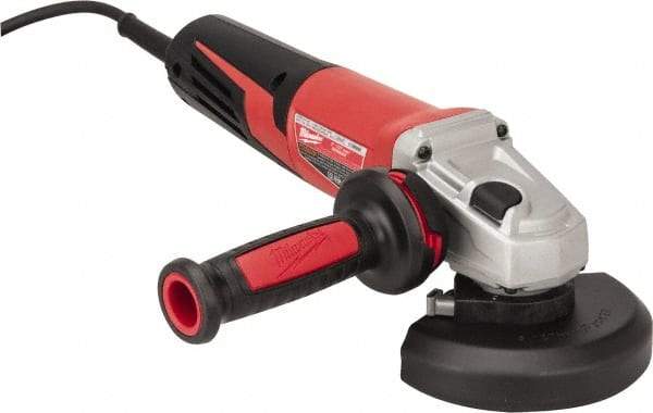 Milwaukee Tool - 5" Wheel Diam, 2,800 to 11,000 RPM, Corded Angle & Disc Grinder - 5/8-11 Spindle, 120 Volts, 13 Amps - Caliber Tooling