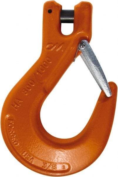 CM - 5/8 Inch Chain Diameter, Grade 100 Clevis Hook - 22,600 Lbs. Load Capacity, 0.71 Inch Inside Diameter, 3/4 Inch Pin Diameter, 1.69 Inch Hook Throat, 8.43 Inch Overall Length, 6.2 Inch Hook Width - Caliber Tooling