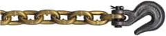 CM - 3/8" Welded Standard Link Chain - 6,600 Lb Capacity, Grade 70, 25' Long, Yellow Chromate Finish - Caliber Tooling