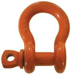 CM - 3/4" Nominal Chain Size, 6.5 Ton Carbon Steel Screw Anchor Shackle - 31/32" Diam, 7/8" Pin Diam, 1-1/4" Wide Inside Jaw, 1-3/4" Inside Width - Caliber Tooling