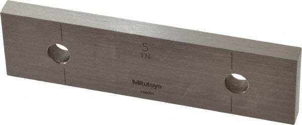 Mitutoyo - 5" Rectangular Steel Gage Block - Accuracy Grade 0, Includes Certificate of Inspection - Caliber Tooling