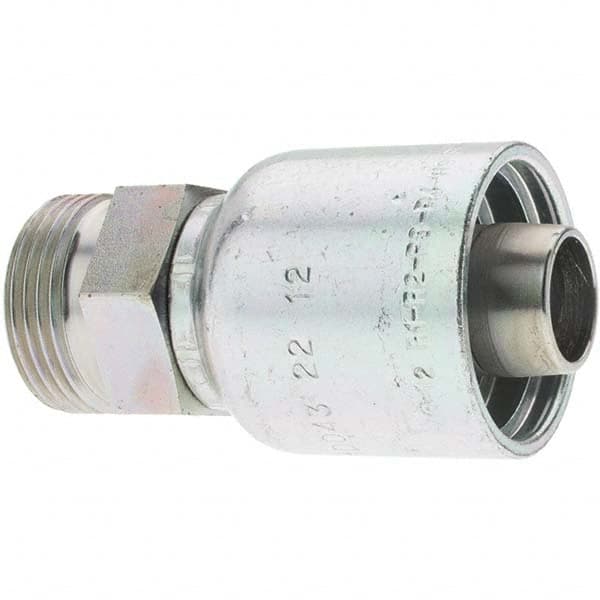 Parker - Male Metric Steel Hydraulic Hose Male Rigid Fitting - Exact Industrial Supply