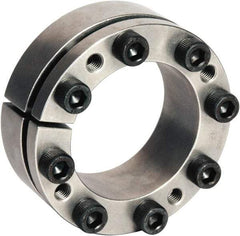 Climax Metal Products - M4 Thread, 15mm Bore Diam, 32mm OD, Shaft Locking Device - 4 Screws, 2,191 Lb Axial Load, 1.26" OAW, 0.551" Thrust Ring Width, 54 Ft/Lb Max Torque - Caliber Tooling