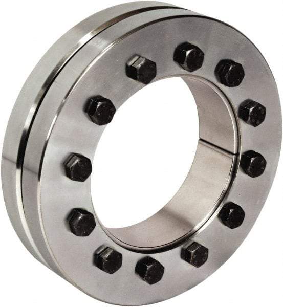 Climax Metal Products - M10 Thread, 110mm Bore Diam, 185mm OD, Shaft Locking Device - 9 Screws, 340,690 Lb Axial Load, 185mm OAW, 1.535" Thrust Ring Width, 12,421 Ft/Lb Max Torque - Caliber Tooling