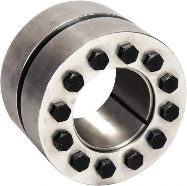 Climax Metal Products - M10 Thread, 2-9/16" Bore Diam, 148mm OD, Shaft Locking Device - 12 Screws, 76,772 Lb Axial Load, 5.826" OAW, 3.15" Thrust Ring Width, 8,197 Ft/Lb Max Torque - Caliber Tooling