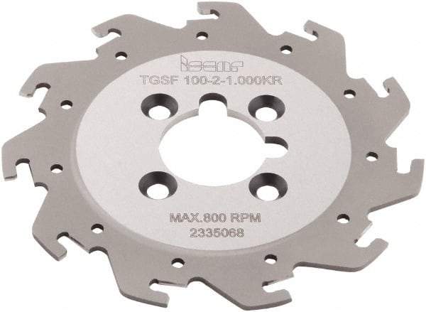 Iscar - Arbor Hole Connection, 0.079" Cutting Width, 1.02" Depth of Cut, 0.065" Cutter Diam, 1" Hole Diam, 11 Tooth Indexable Slotting Cutter - TGSF Toolholder, TAG N2 Insert - Caliber Tooling