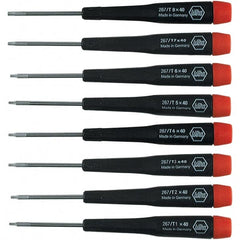 Wiha - 8 Piece Torx Screwdriver Set - Bit Sizes: Torx T1, T2, T3, T4, T5, T6, T-7 & T-8 - Caliber Tooling