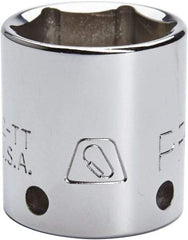 Proto - 1/2" Drive, Standard Hand Socket - 12 Points, 1-43/64" OAL, Steel, Chrome Finish - Caliber Tooling