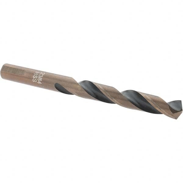 Import - 23/64" High Speed Steel, 135° Point, Round with Flats Shank Maintenance Drill Bit - Caliber Tooling