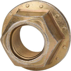 Made in USA - 5/16-24 Grade 8 Steel Hex Flange Lock Nut - Zinc Yellow Dichromate Finish - Caliber Tooling