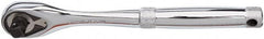 Proto - 3/8" Drive Pear Head Tethered Ratchet - Full Polish Chrome Finish, 8-1/2" OAL, 45 Gear Teeth, Standard Handle - Caliber Tooling