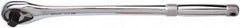 Proto - 1/2" Drive Pear Head Tethered Ratchet - Full Polish Chrome Finish, 15" OAL, 45 Gear Teeth, Long Handle - Caliber Tooling