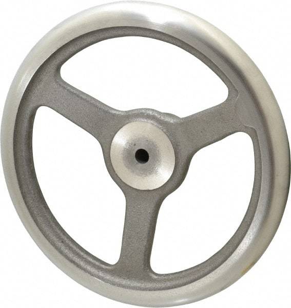 Made in USA - 10", Offset Handwheel - 2-1/8" Hub, Cast Iron, Plain Finish - Caliber Tooling