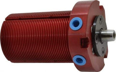 De-Sta-Co - 90 Lb Clamping Force, Right Hand Swing, 21.5mm Total Stroke, Single-Acting Pneumatic Swing Clamp - 1/8 NPT Port, 85.3mm Body Length x 76.2mm Body Width, 2.01 Cu In (Clamp), 2.26 Cu In (Unclamp), 130 Max psi - Caliber Tooling