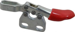 De-Sta-Co - 60 Lb Holding Capacity, Horizontal Handle, Manual Hold Down Toggle Clamp - 80° Handle Movement, 90° Bar Opening, U-Bar, Straight Base, Electro-Plated Zinc, Carbon Steel - Caliber Tooling