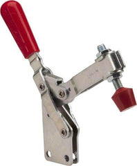 De-Sta-Co - 600 Lb Holding Capacity, Vertical Handle, Manual Hold Down Toggle Clamp - 58° Handle Movement, 103° Bar Opening, U-Bar, Straight Base, Electro-Plated Zinc, Carbon Steel - Caliber Tooling