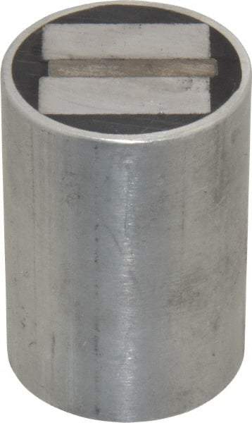 Mag-Mate - 5/16-18 Thread, 1-1/2" Diam, 2-1/16" High, 102 Lb Average Pull Force, Neodymium Rare Earth Pot Magnet - 5/16" Tapped Hole Depth, Aluminum Insulated - Caliber Tooling