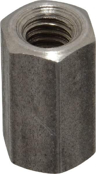 Made in USA - 5/16-18 UNC, 7/8" OAL Stainless Steel Standard Coupling Nut - 1/2" Width Across Flats - Caliber Tooling