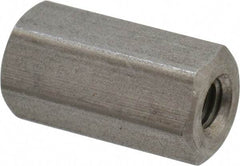 Made in USA - #10-32 UNF, 3/4" OAL Stainless Steel Standard Coupling Nut - 3/8" Width Across Flats - Caliber Tooling