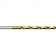 Extra Length Drill Bit: 0.0748″ Dia, 118 °, High Speed Steel TiN Finish, 1.4961″ Flute Length, Spiral Flute, Straight-Cylindrical Shank, Series 666