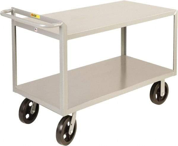 Little Giant - 2,000 Lb Capacity, 24" Wide x 53-1/2" Long x 30" High Shelf Cart - 2 Shelf, Steel, 2 Rigid/2 Swivel Casters - Caliber Tooling