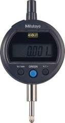 Mitutoyo - 0 to 12.7mm Range, 0.00005" Graduation, Electronic Drop Indicator - Flat Back, Accurate to 0.0001", English & Metric System, LCD Display - Caliber Tooling